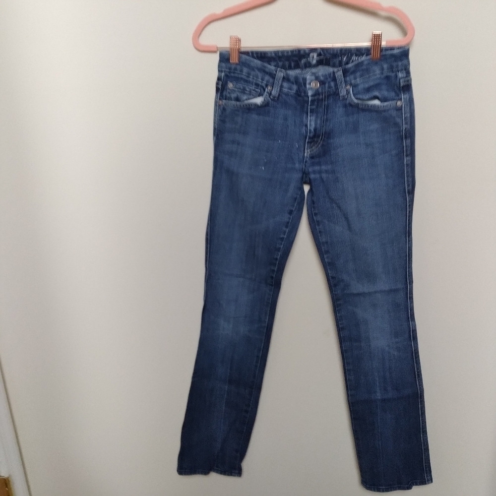 7FAM A Pocket Medium Wash Flare Jeans Size 27
